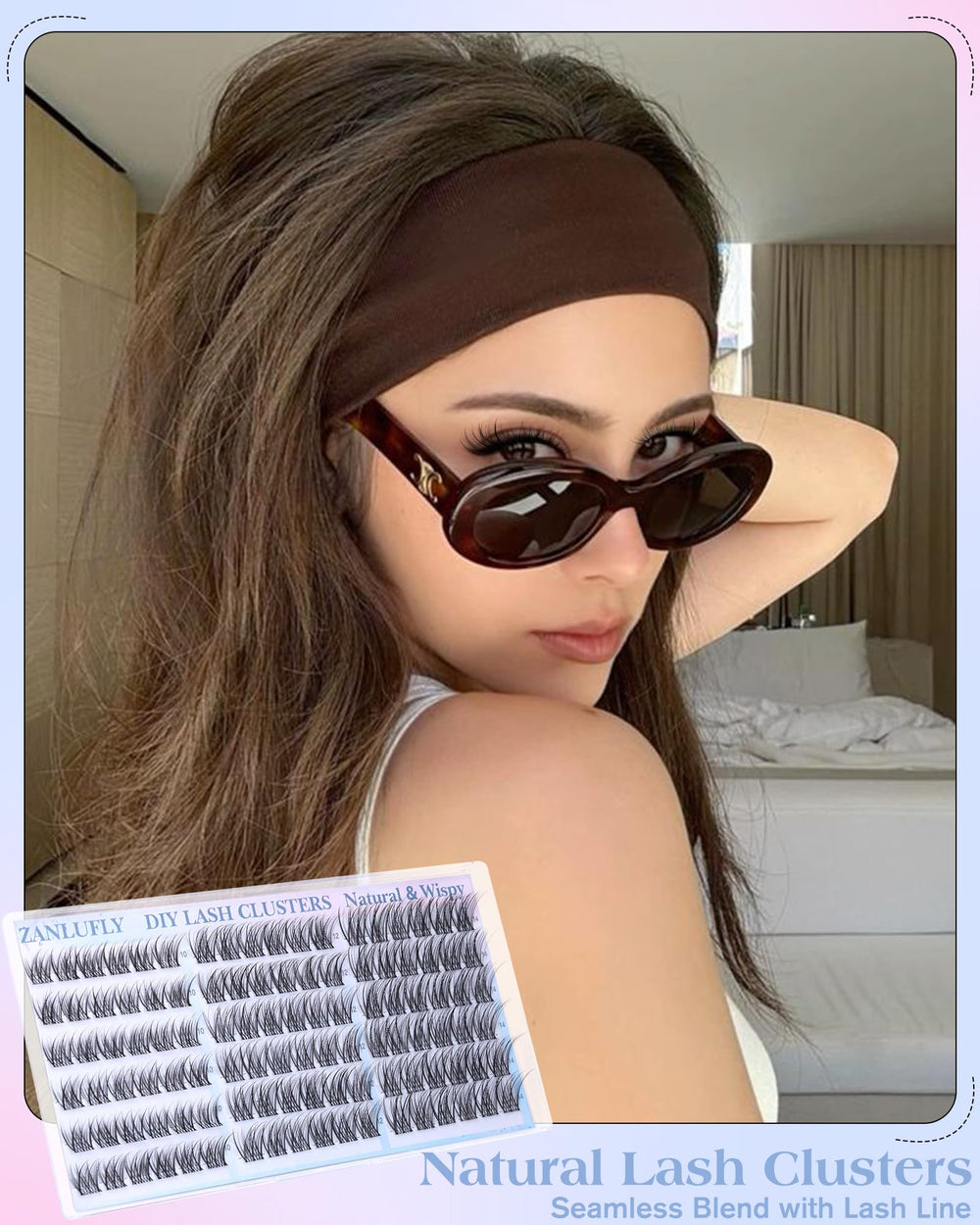 zanlufly cils clusters ondulation cc pour regard naturellement courbé