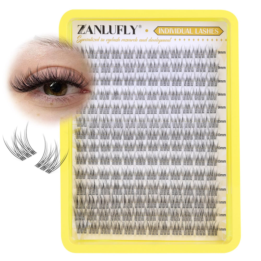 Cils en grappes cc-curly Zanlufly pour un rendu naturel et léger.