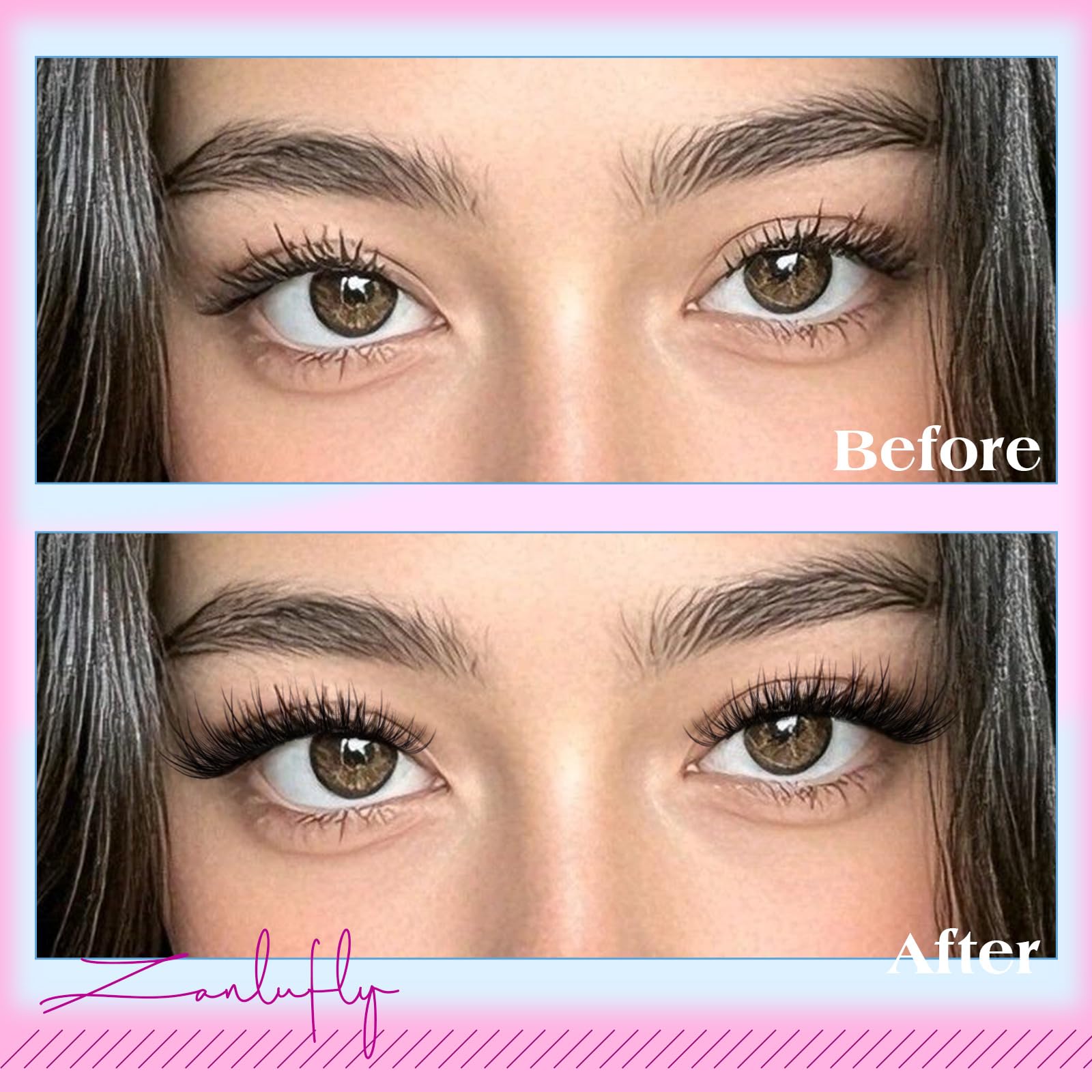 Cils réutilisables pour plusieurs looks avec Zanlufly.