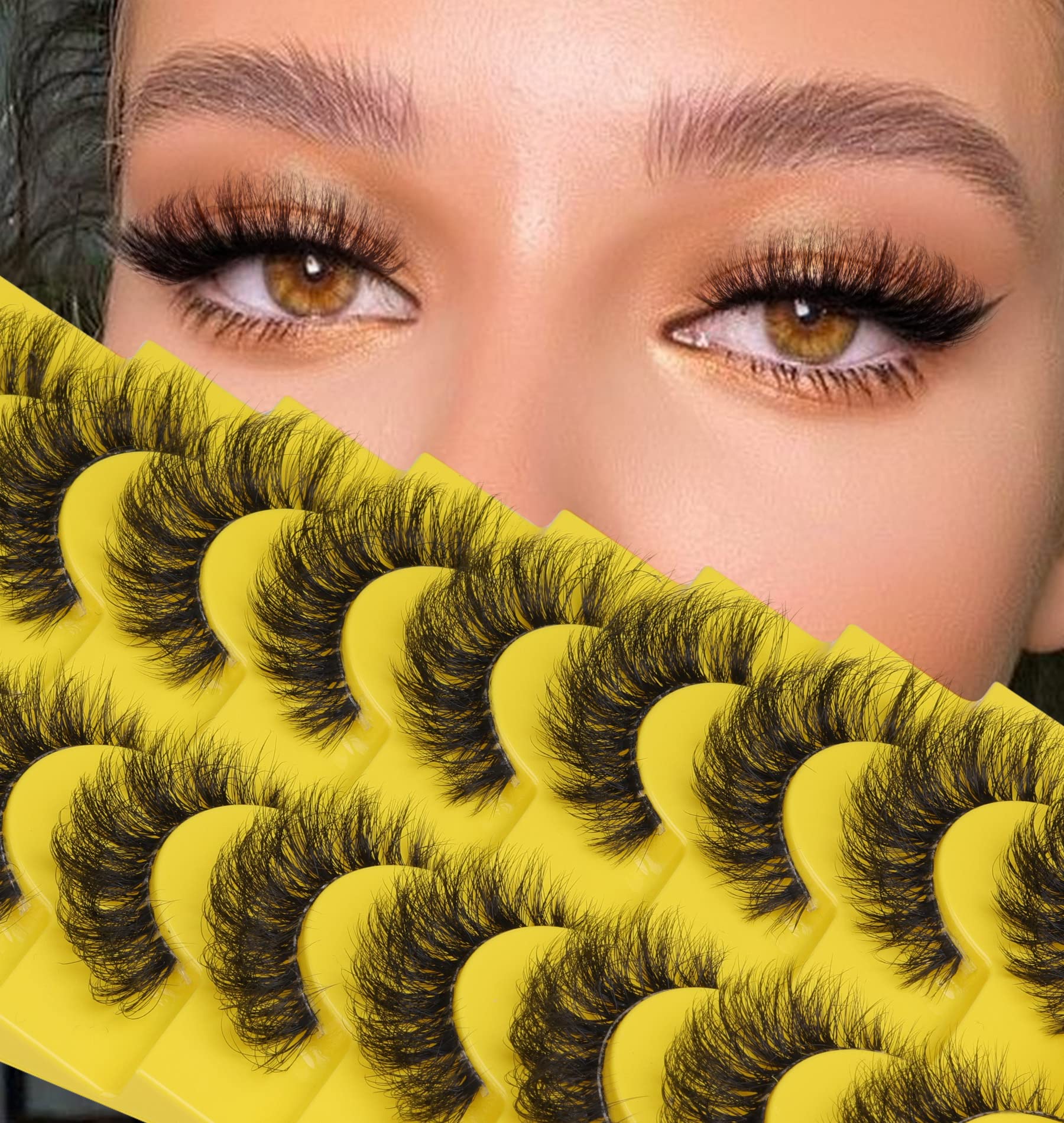 Cils Zanlufly russes D-curly avec bande transparente pour un regard défini