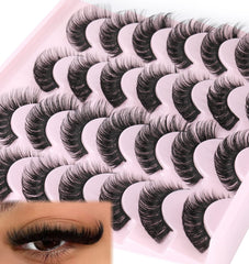 Cils Zanlufly russes D-Curly Wispy, regard naturel à domicile, effet discret.