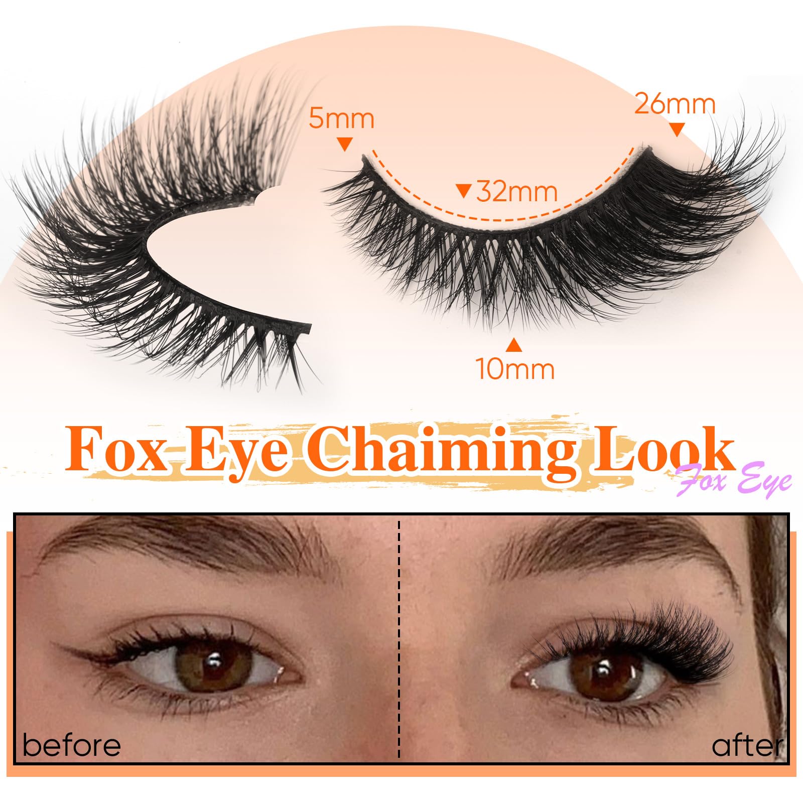 Cils Zanlufly mink D-Curly pour volume riche et déployé.