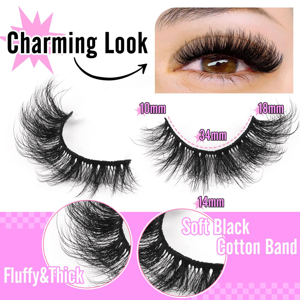 Cils Zanlufly volume oeil-chat 18mm, effet dramatique durable.