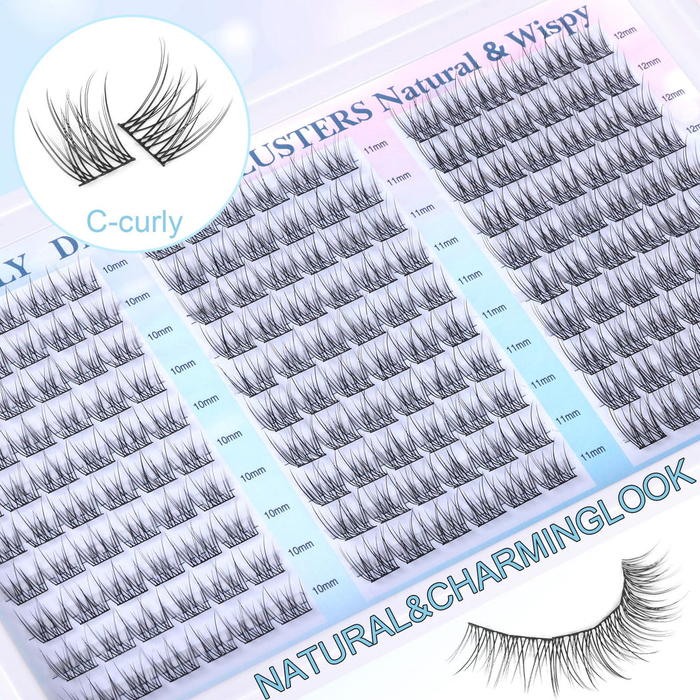 Clusters cils 3D naturels Zanlufly 10-12mm pour un rendu subtil