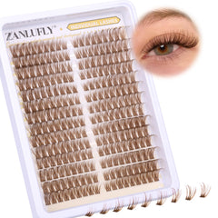 zanlufly cils en grappes marron, effet œil en coin pour un regard plus ouvert.
