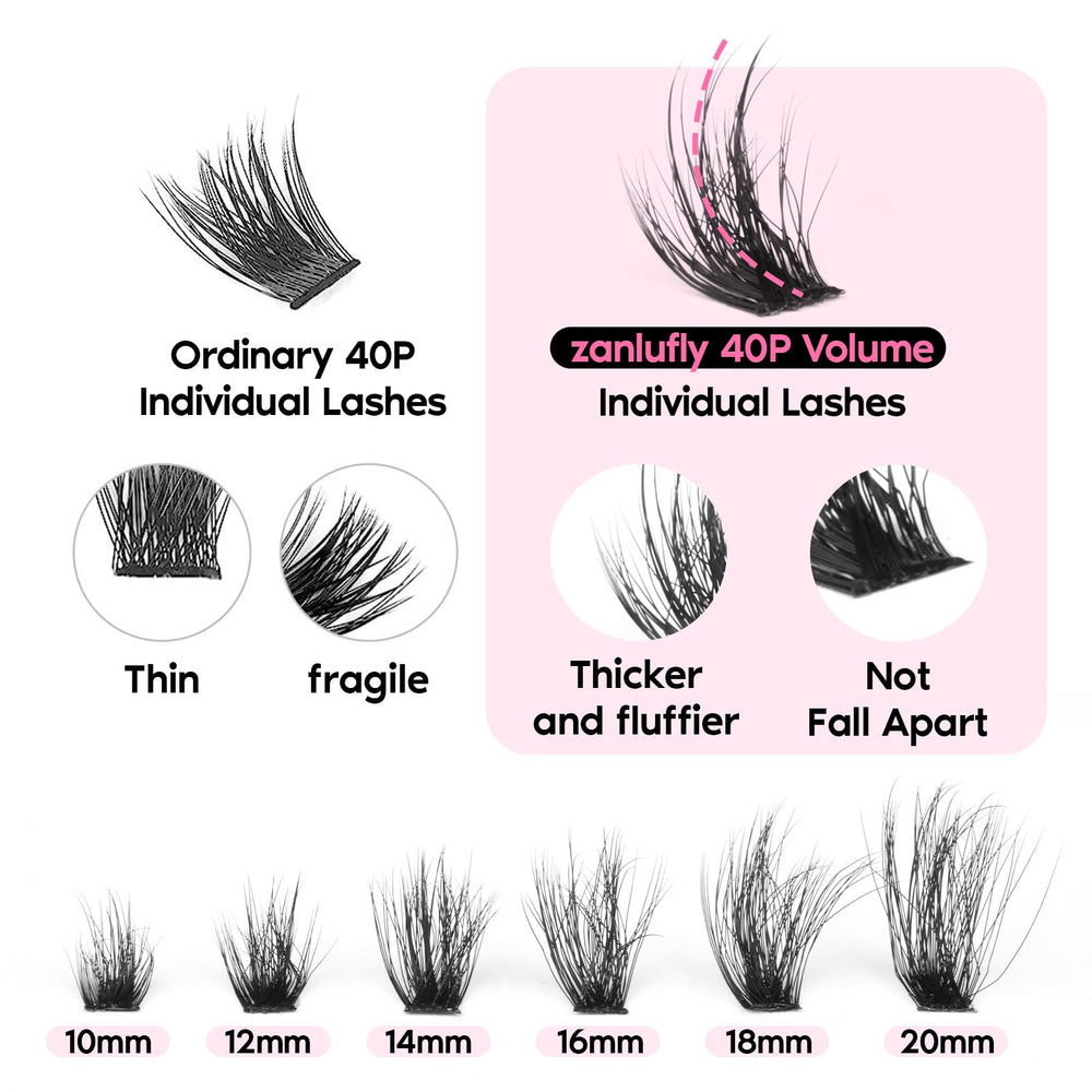 Colle et scellant Zanlufly pour une tenue durable des cils.