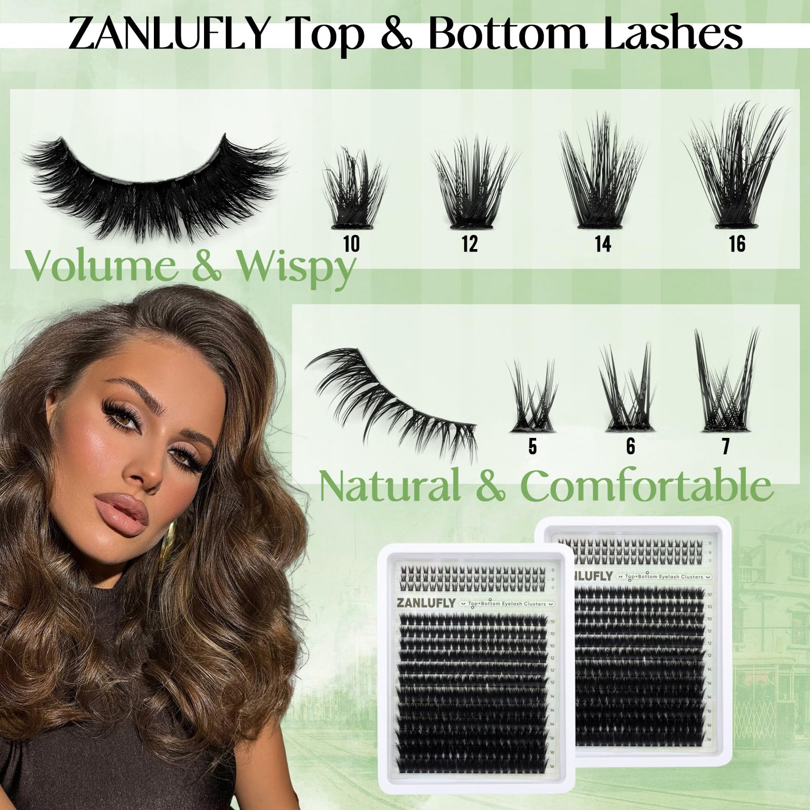 zanlufly cils D-curly volumineux offrant un effet lifting et glamour.