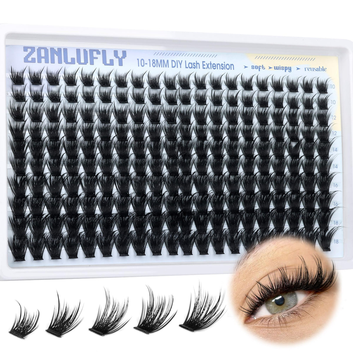 zanlufly ensembles cils naturels D-Curly pour un regard doux et naturel.