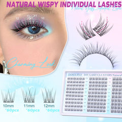 Extensions cils naturelles Zanlufly 10-12mm pour un rendu discret