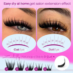 Extensions cils en clusters ZANLUFLY 180 pièces pour styles variés et réutilisables.
