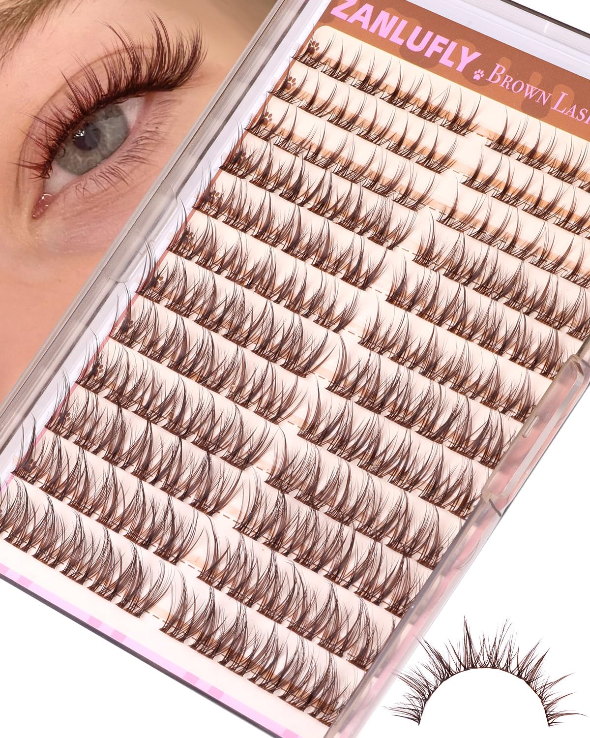 Cils ZANLUFLY brun manga piques pour un regard perçant et naturel.