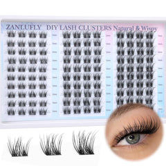 zanlufly grappes cils D-Curly Wispy 10 mm pour regard naturel et léger