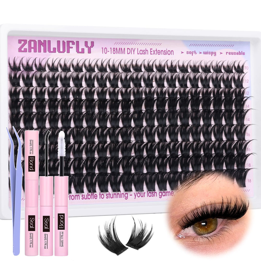 Le kit Zanlufly de clusters cils D-curly offre un volume naturel et rapide à obtenir.