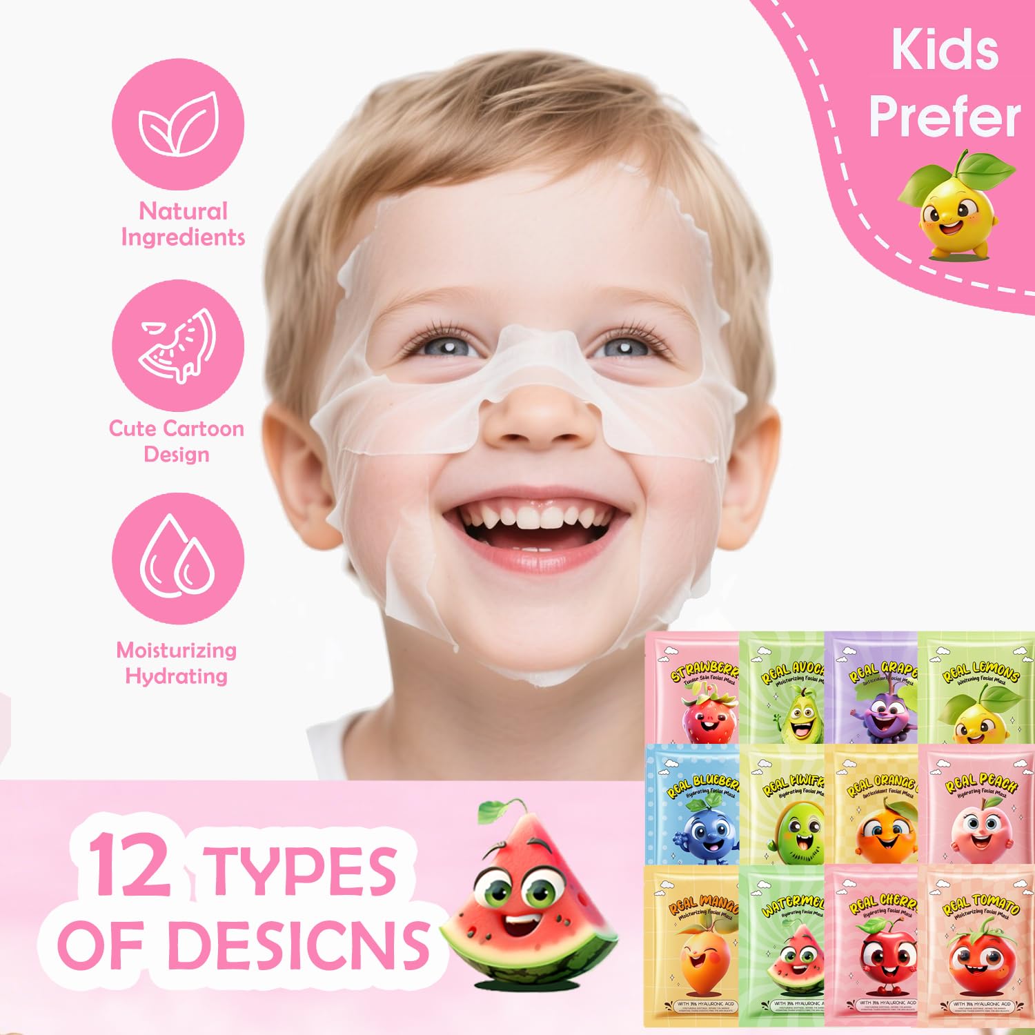 Masque Zarics à la fraise, soin nourrissant pour la peau des enfants.