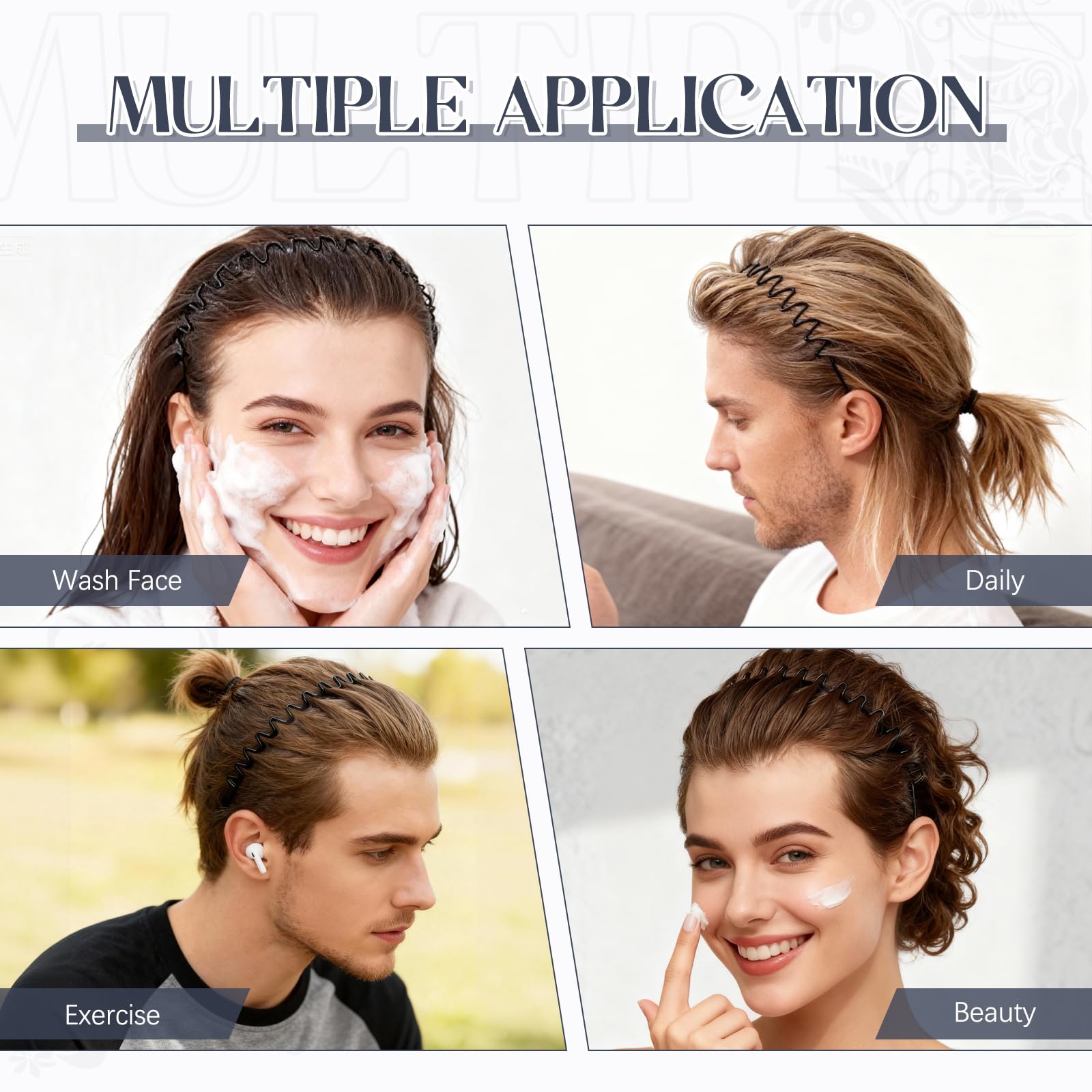 Idéal pour sport et spa, le bandeau ZASZO garde les cheveux en place.