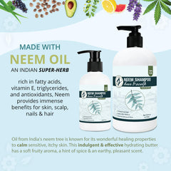 Massage du cuir chevelu avec Shampoing Neem Zatural pour sensation de fraîcheur.