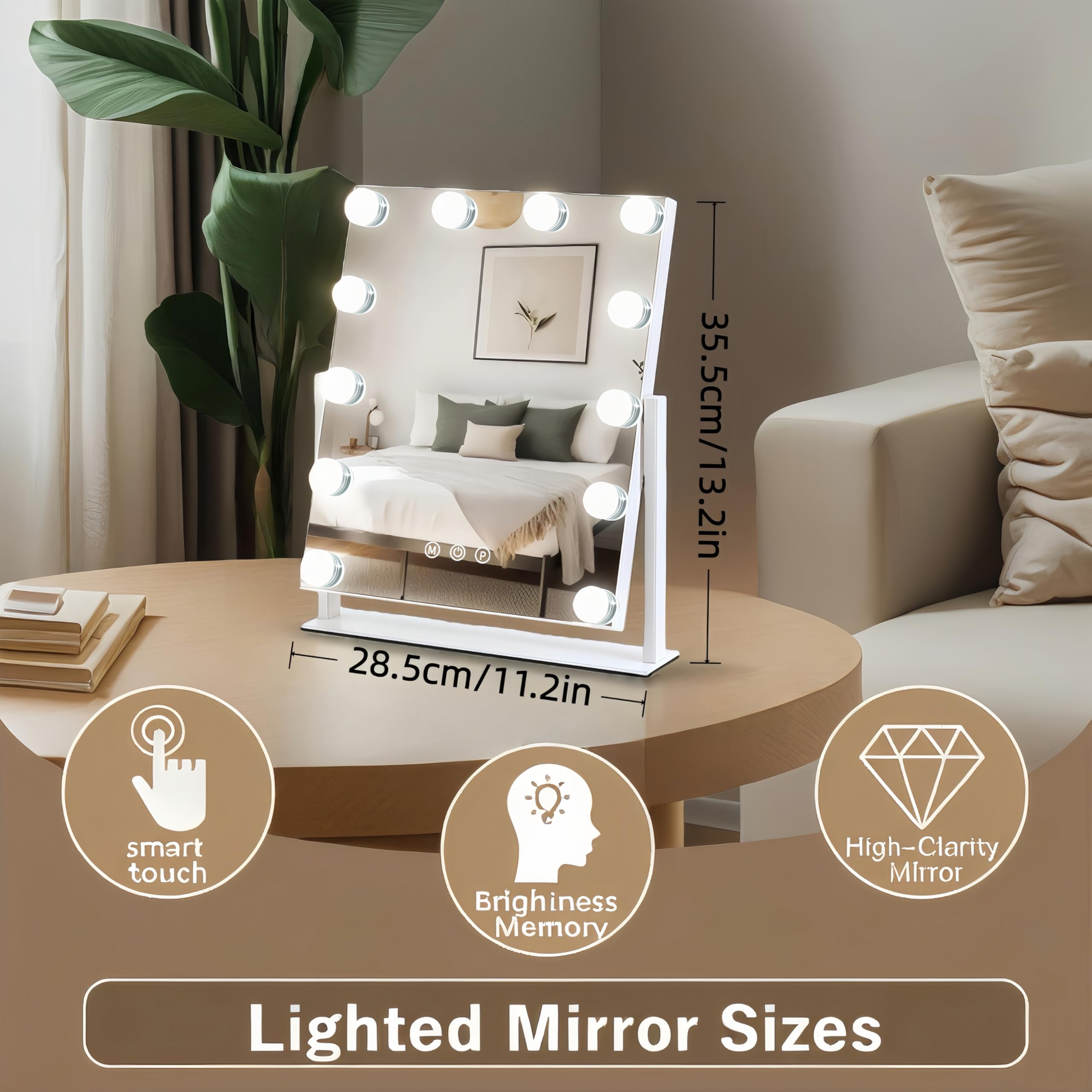 Miroir ZBOCAI, contrôle tactile rapide et pratique.