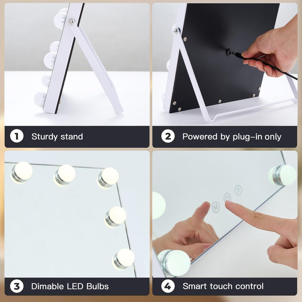 Miroir ZBOCAI socle métallique stable pour une utilisation sûre