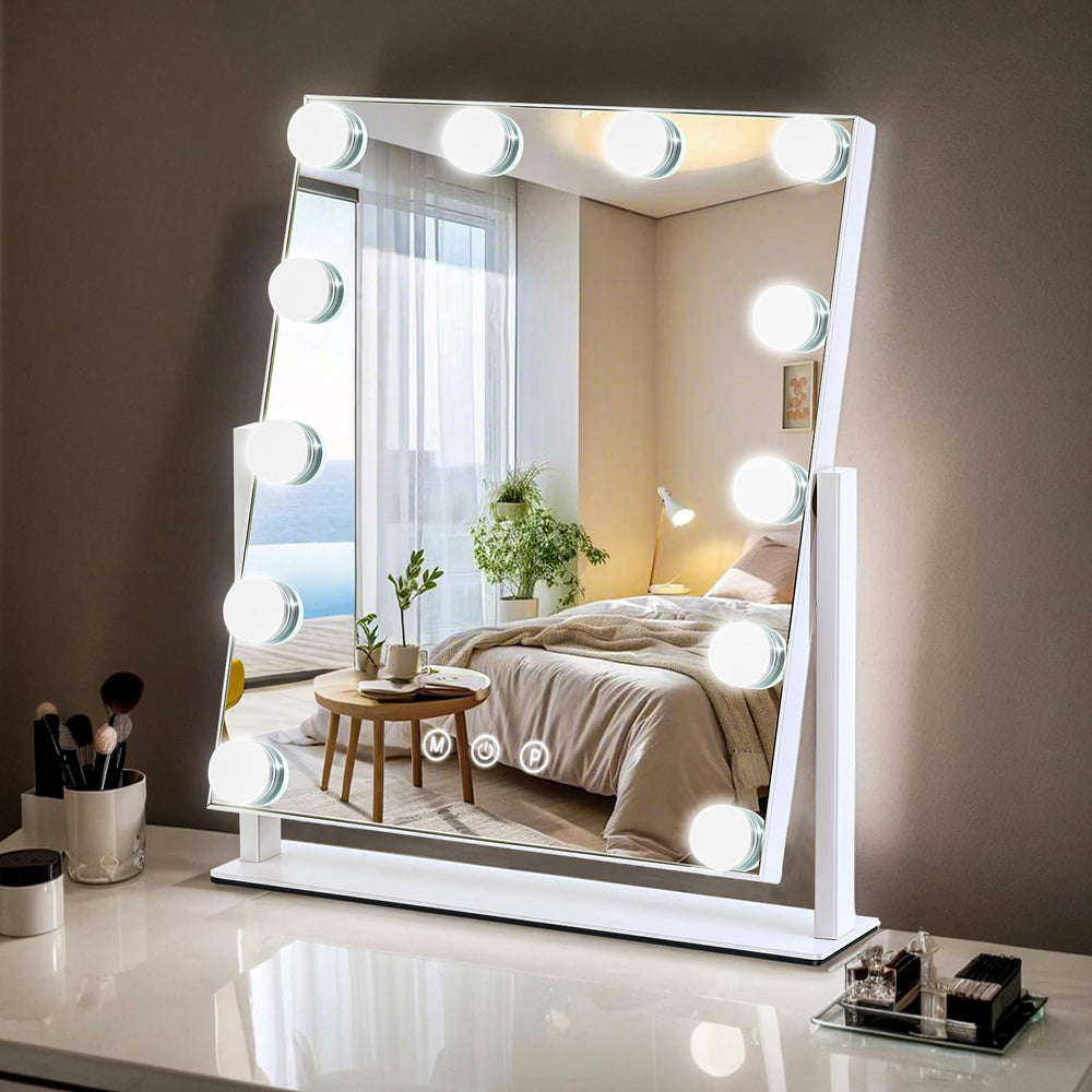 Miroir ZBOCAI vanité lumineux pour maquillage précis sur la coiffeuse.