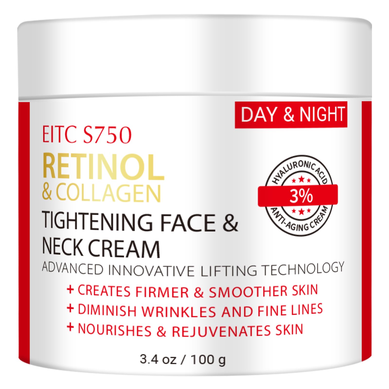 ZDQULX creme-retinol-visage-bouteille, texture légère et absorption rapide.