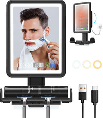 Miroir ZDXBO anti-buée LED net dans la douche, visuel clair pour le rasage
