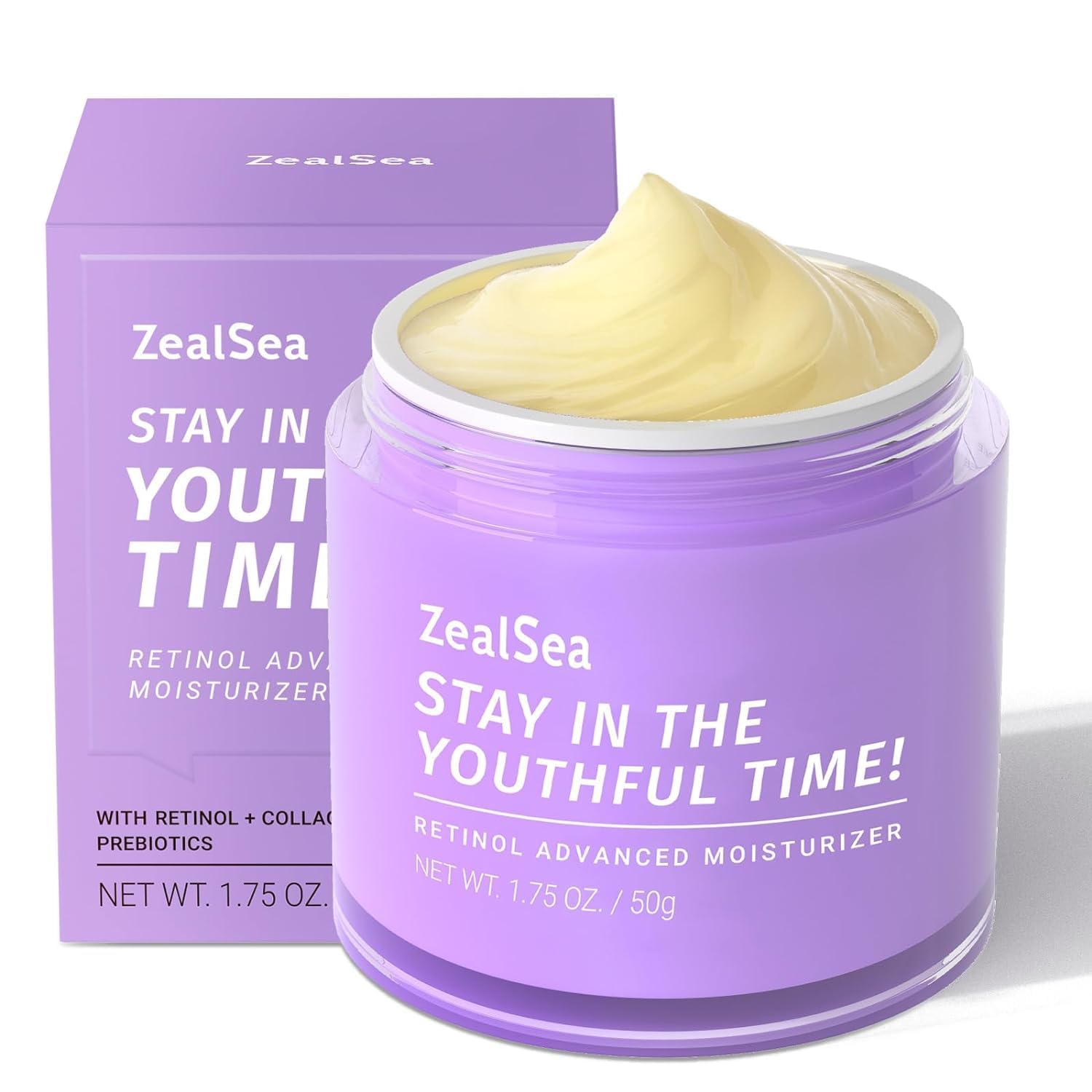 ZealSea Crème Rétinol visage flacon – hydratation nocturne et douceur.