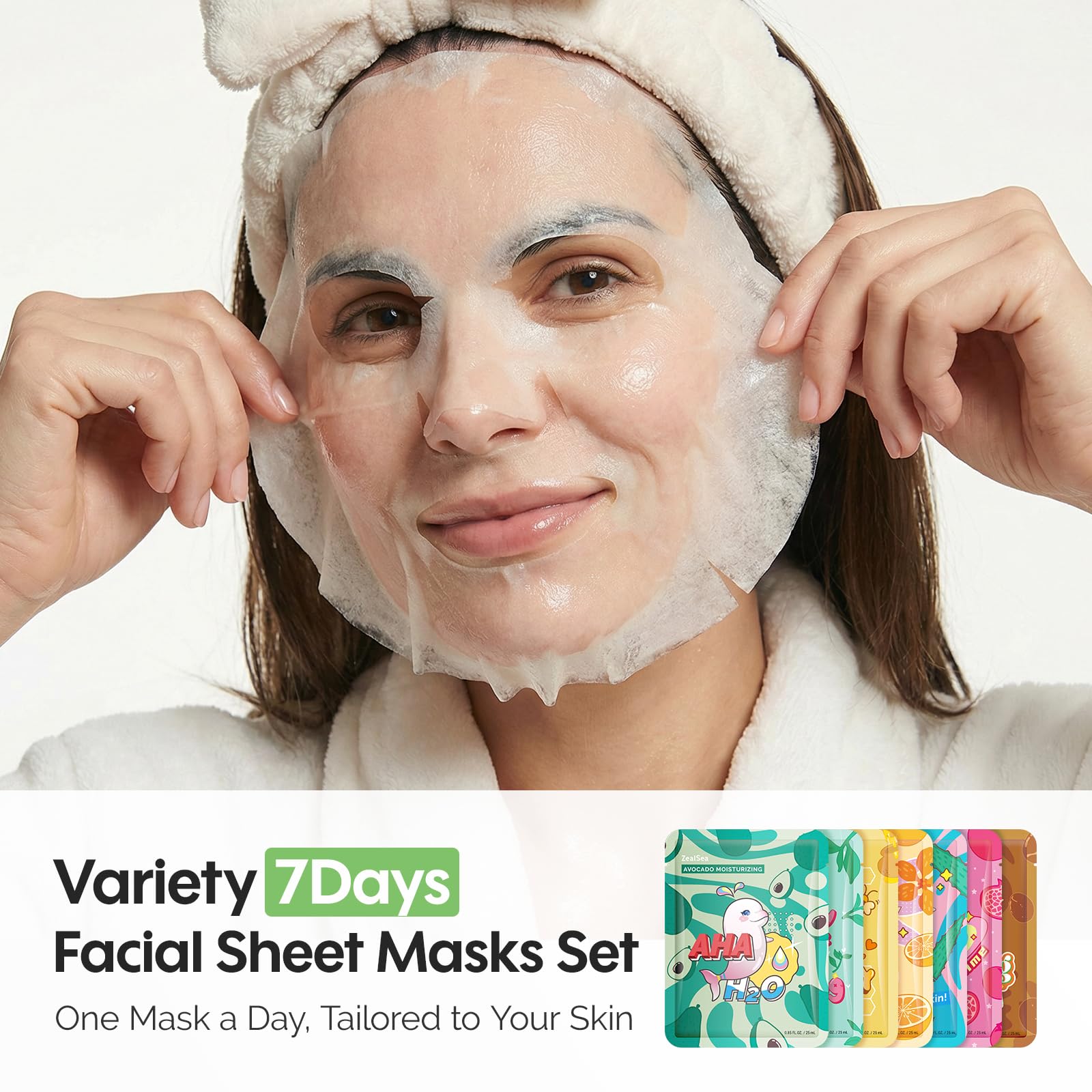 ZealSea masque thé vert: rafraîchissement léger et peau tonifiée.