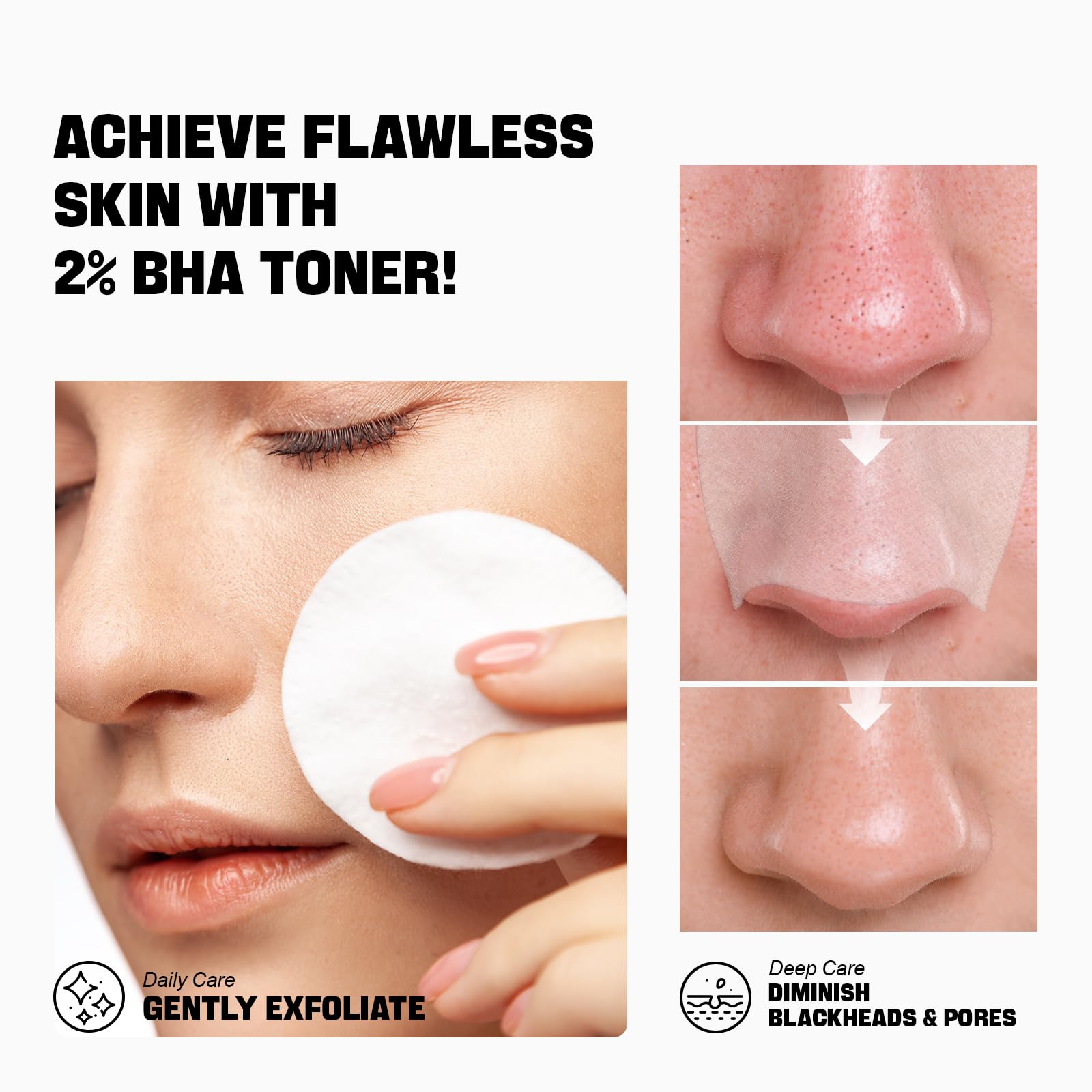 ZealSea Toner Salicylique — application sur coton, exfolie en douceur et libère les pores.
