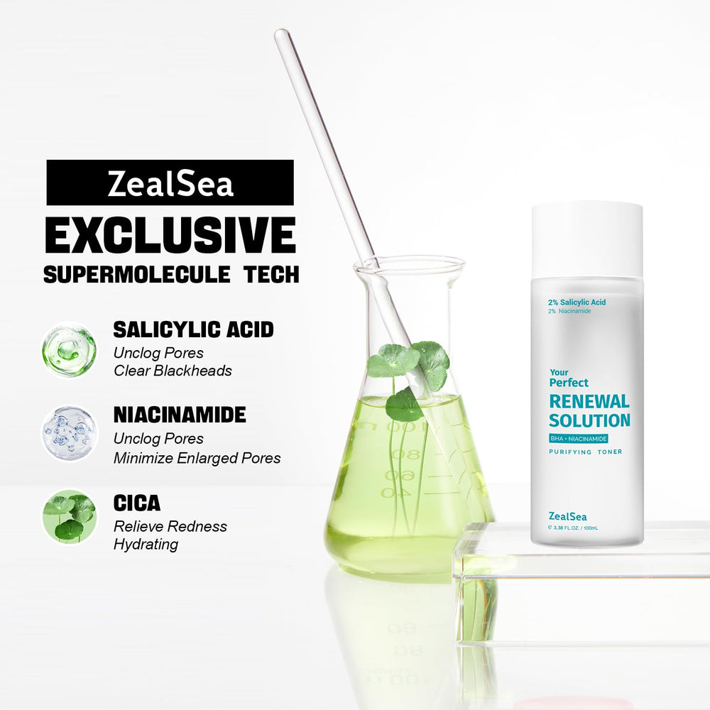 ZealSea Toner Salicylique — format voyage, pratique pendant les déplacements.