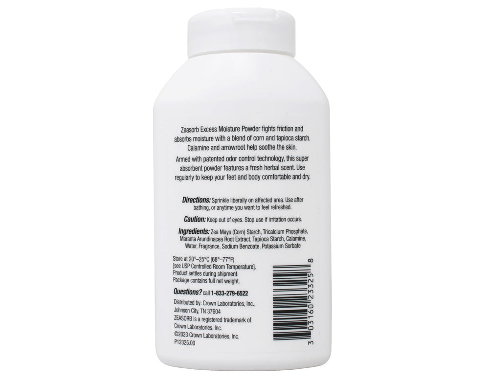 Zeasorb Excess Moisture action on skin reduces friction during workouts