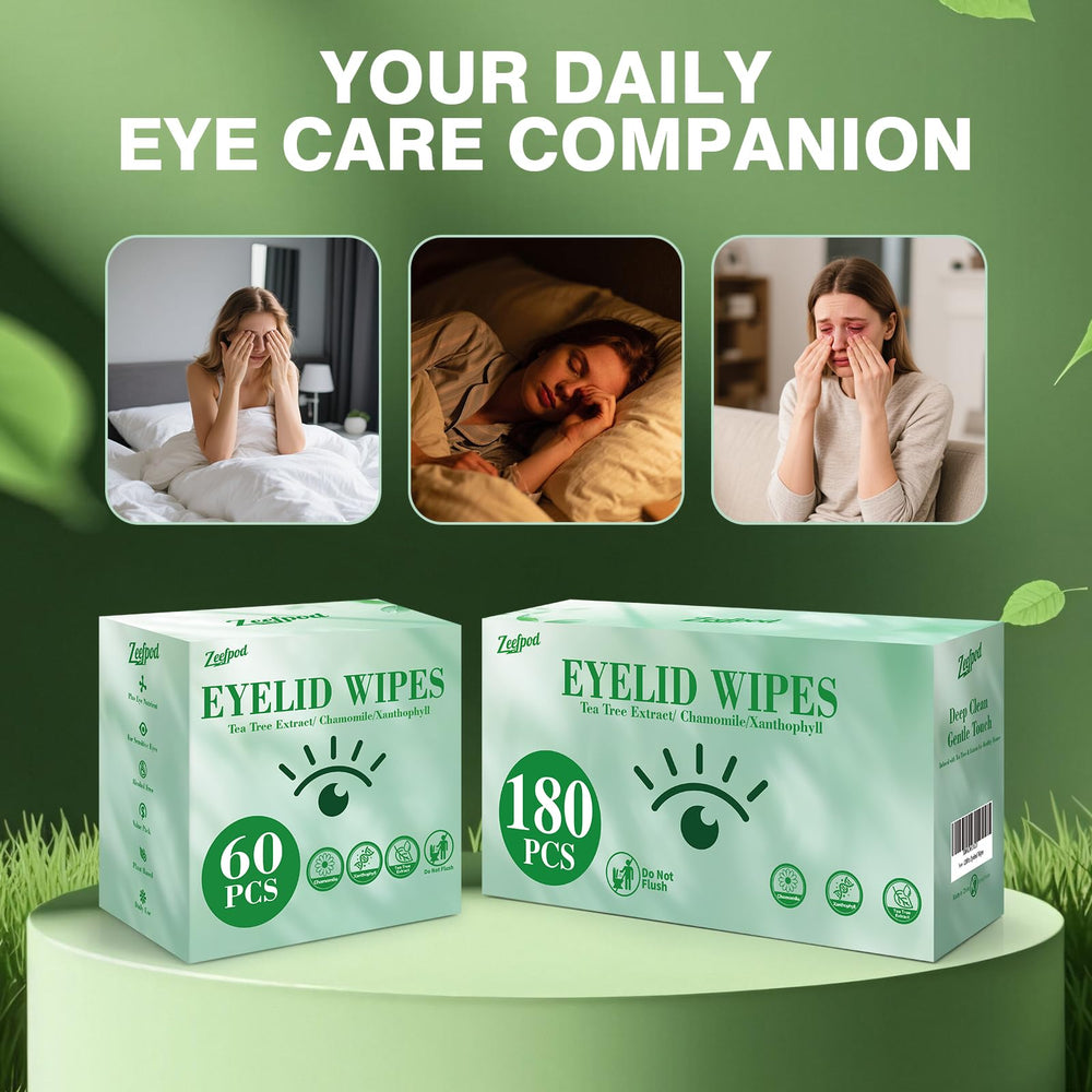 Lingettes Zeefpod Yeux coton biodégradable, respectueuse de la peau et de l’environnement.