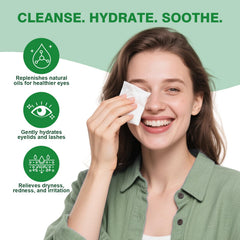 Lingettes Zeefpod Yeux extra-large, soin doux pour paupières sensibles.