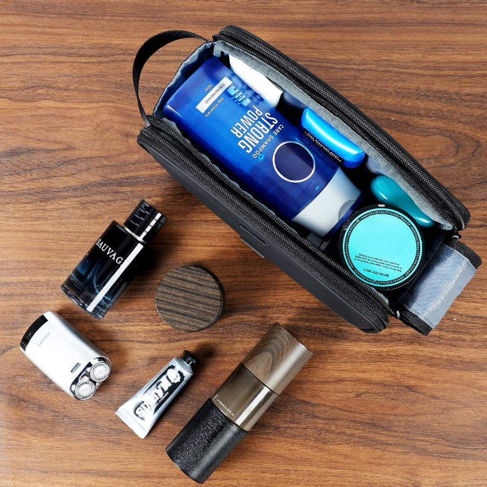 ZEEMO Trousse de toilette voyage homme — design noir durable et résistant à l'eau.