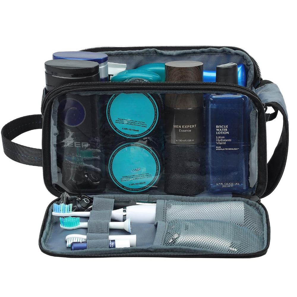 ZEEMO Trousse de toilette voyage homme — intérieur clair et accès rapide.