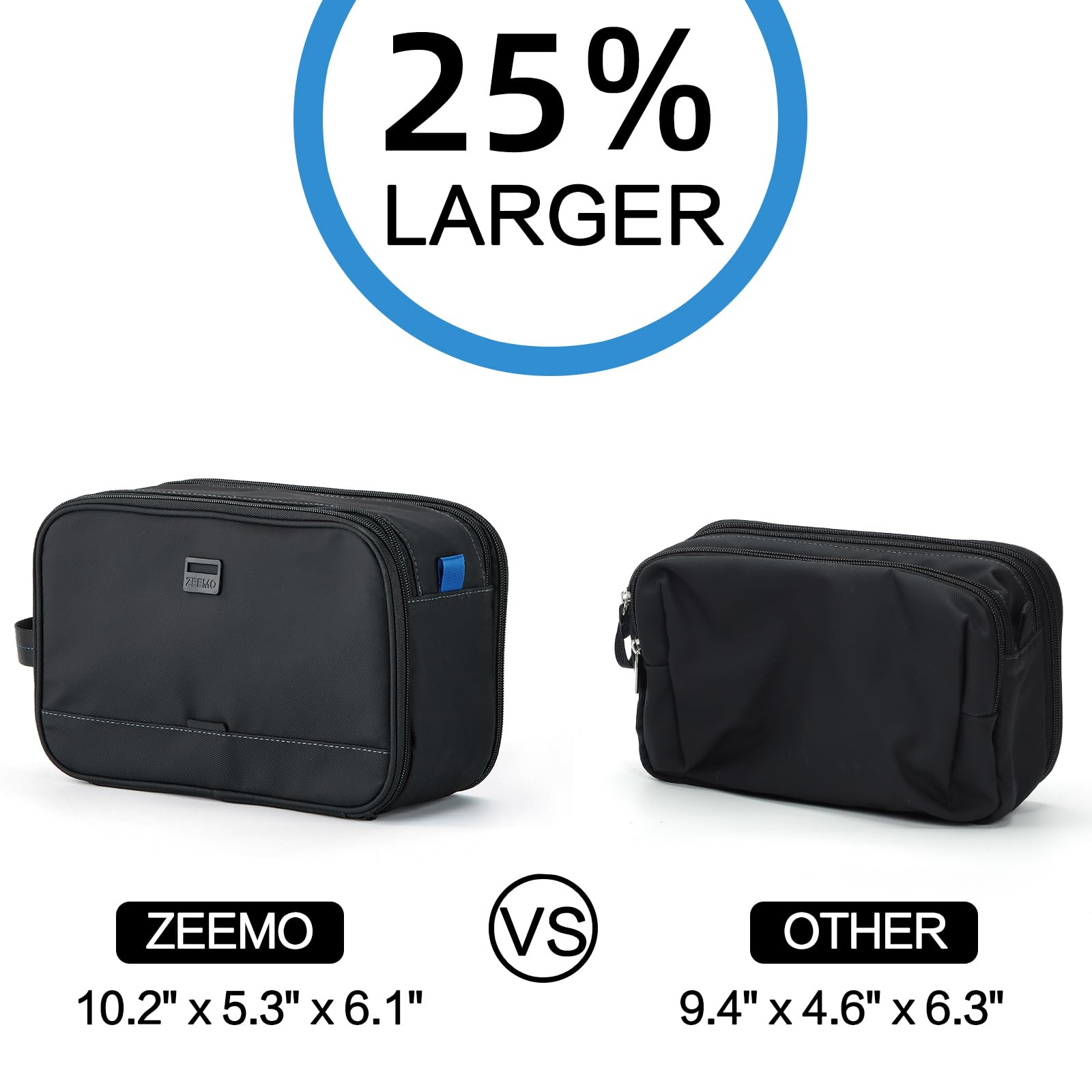 ZEEMO Trousse de toilette voyage homme — pratique dans le sac à dos et en week-end.