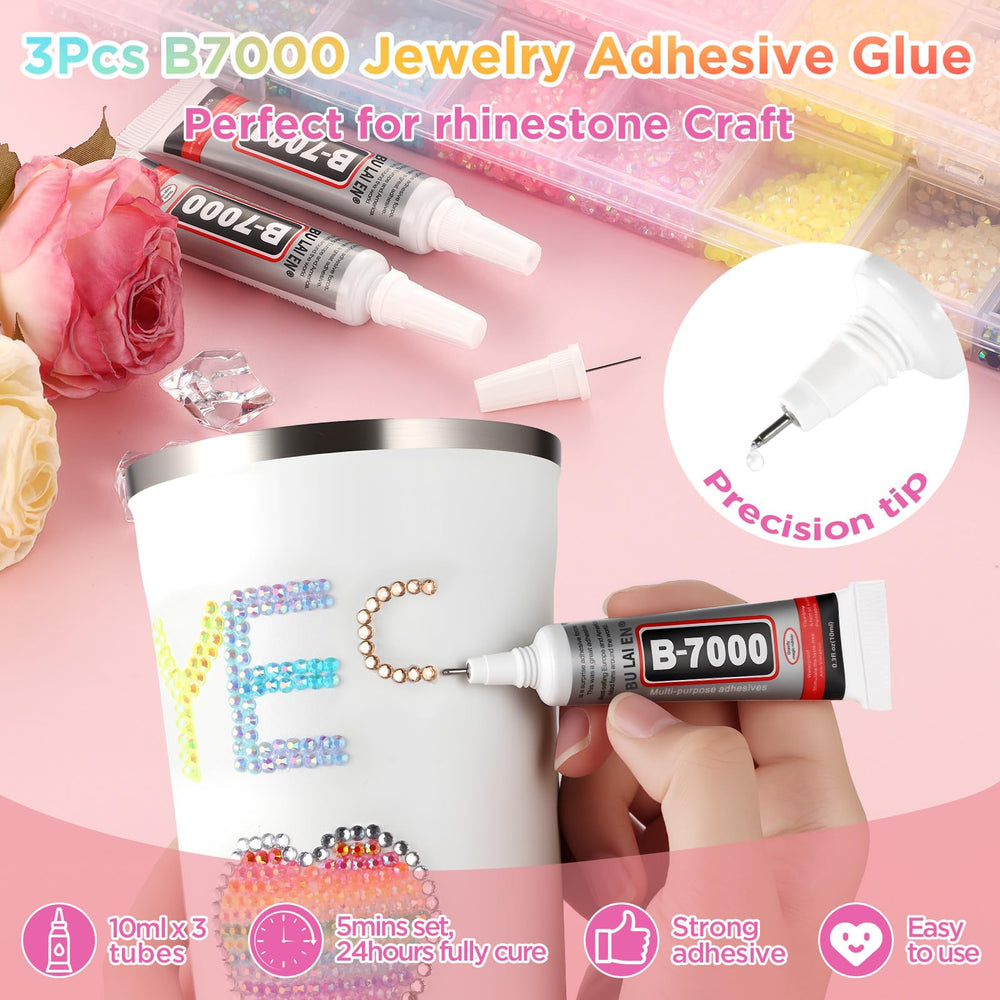 Colle B7000 transparente Zefy, adhérence nette sur divers supports.