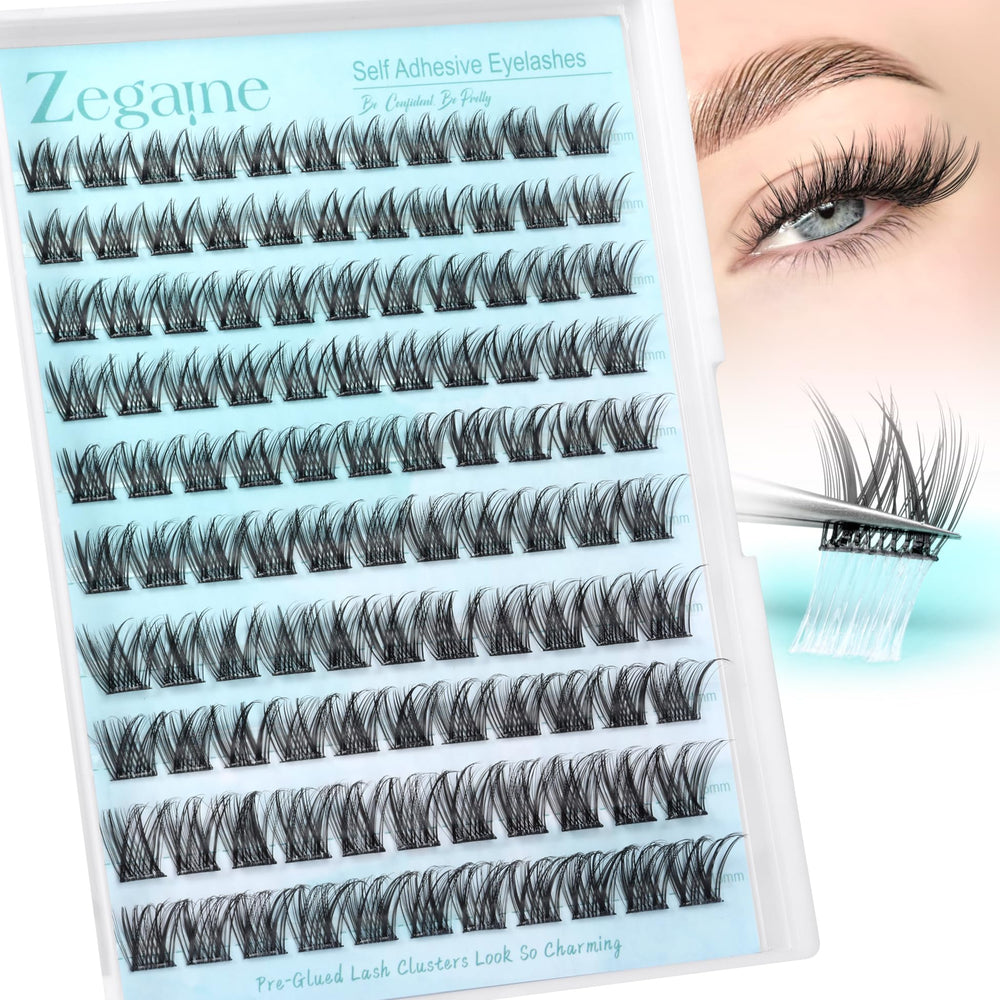 Cils auto-adhésifs Zegaine D-curly 10-16 mm pour un regard naturel.
