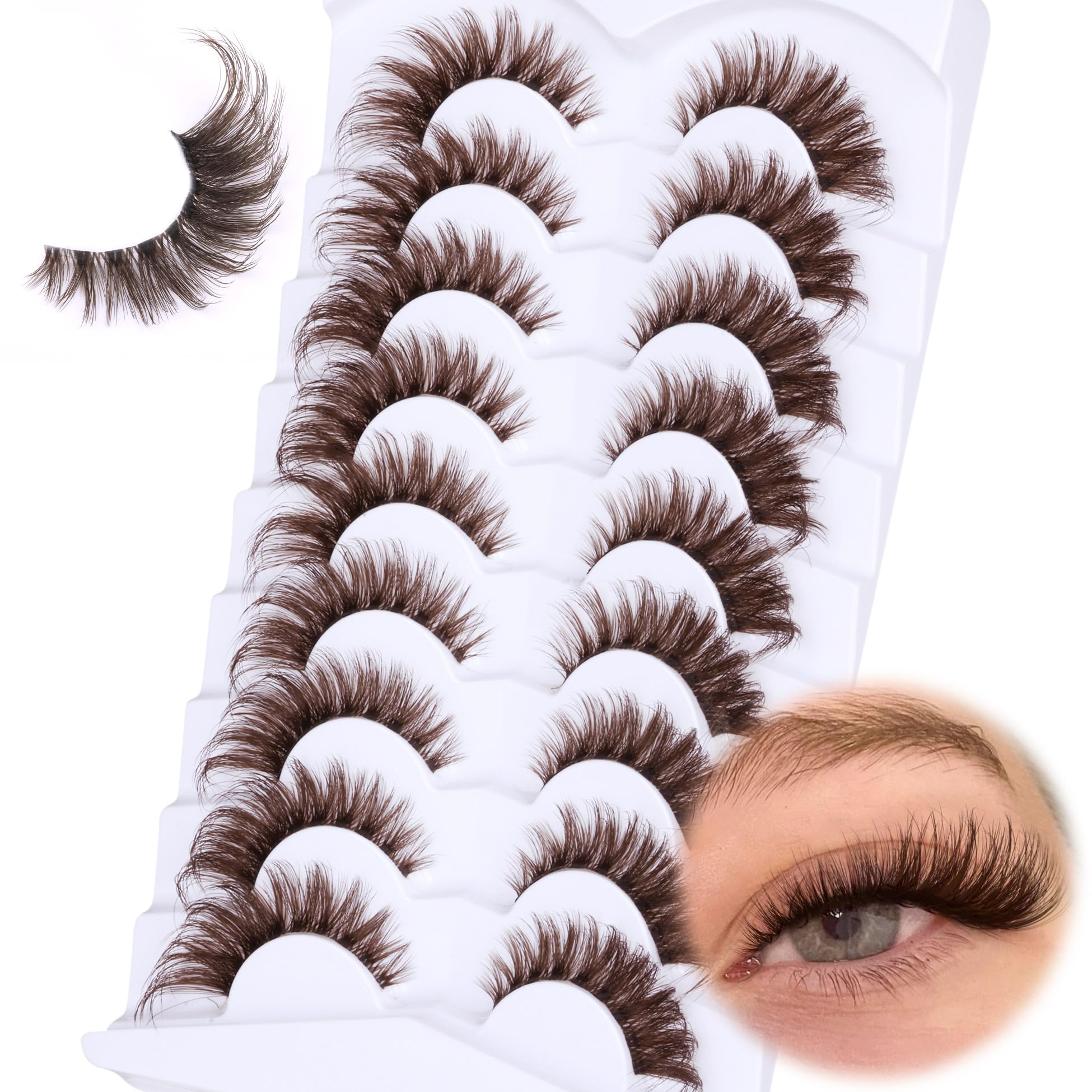Cils Zegaine bruns, regard naturel œil de chat pour quotidien.