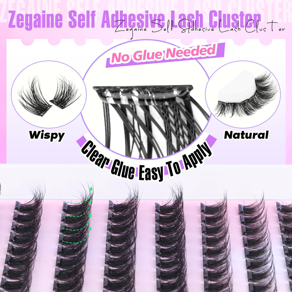 Bande claire sans colle des cils Zegaine pour un rendu discret.