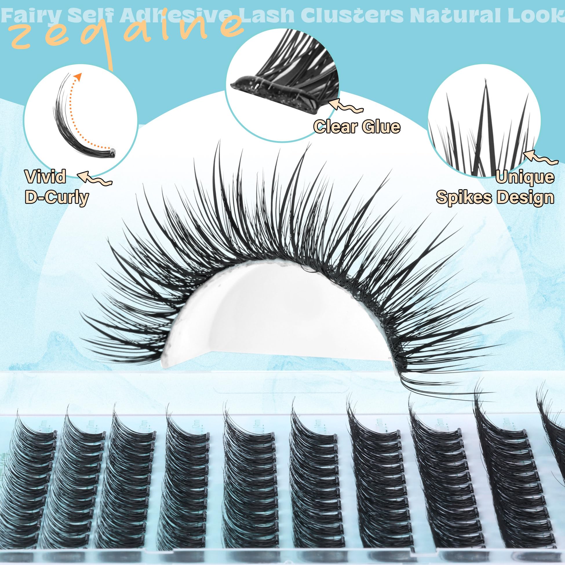 Cils sans bande visibles Zegaine, réutilisables et confortables.