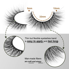 Cils Zegaine faits à la main, effet en éventail pour un regard lumineux.