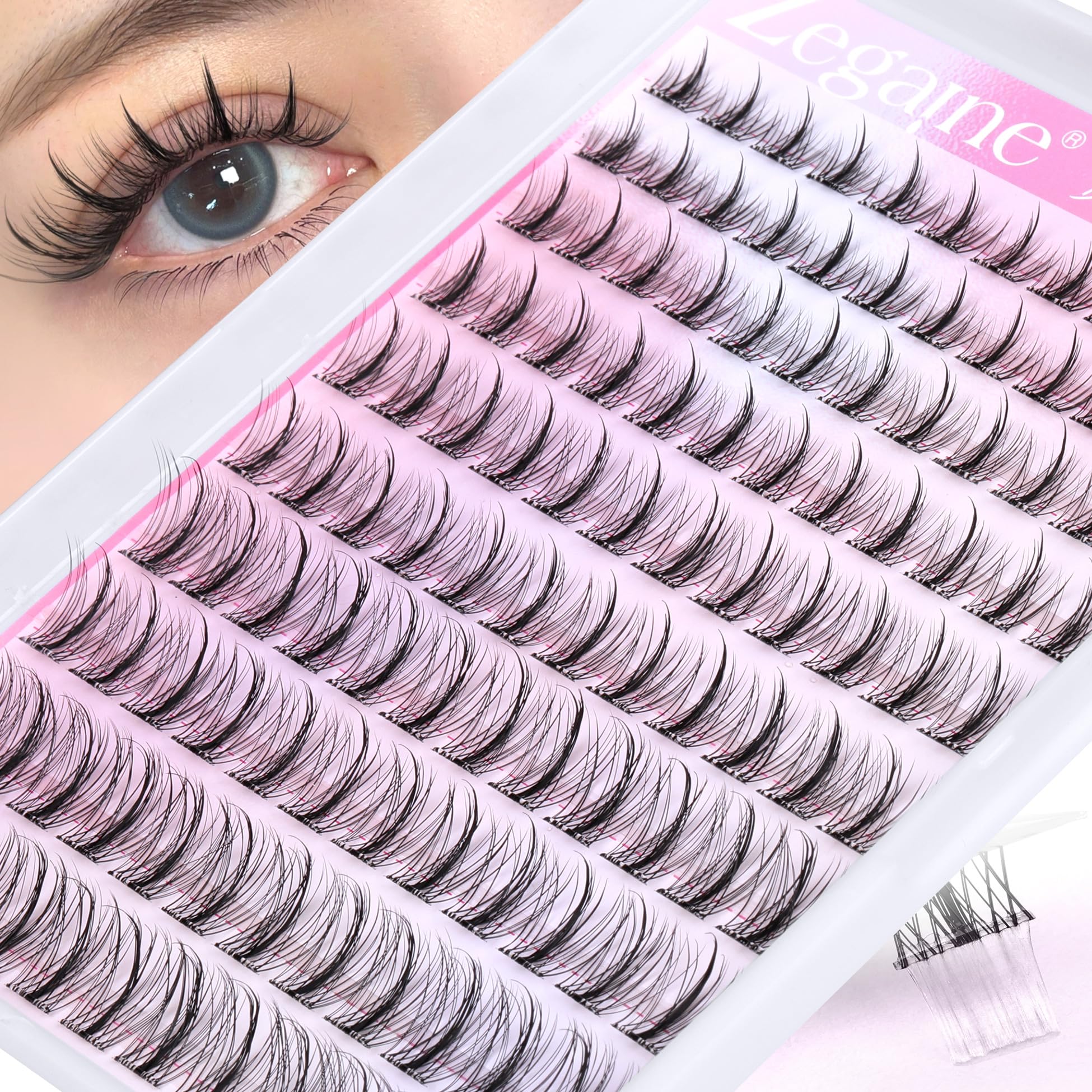 Zegaine Manga clusters auto-adhésifs pour un look naturel sans colle