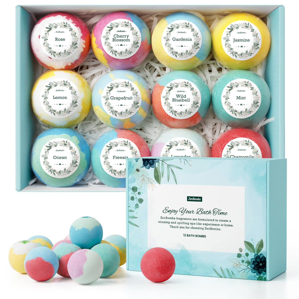 ZenBombs bombe de bain — variété de parfums pour une détente personnalisée.