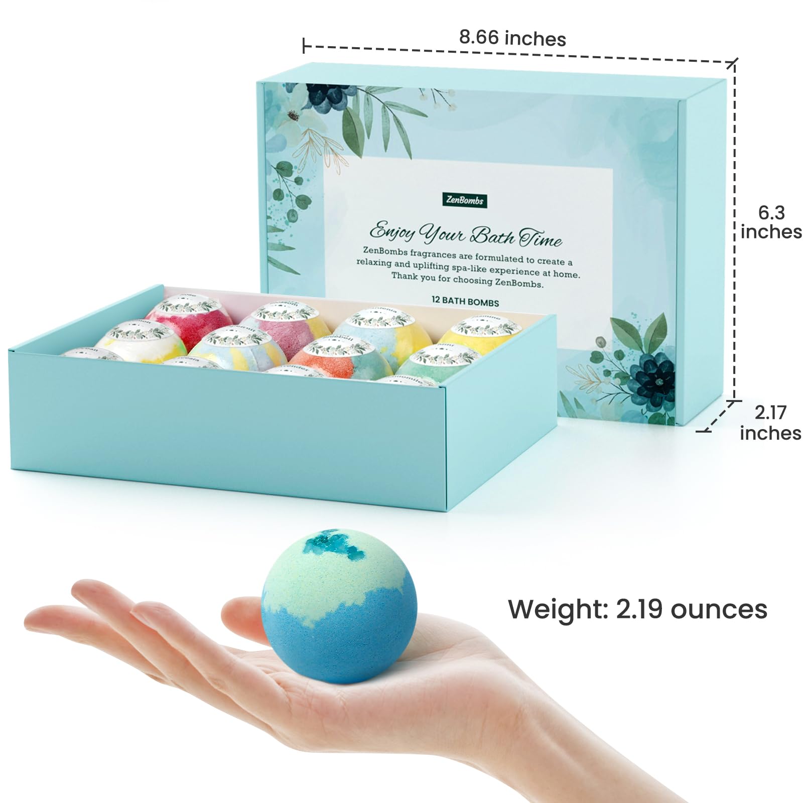 ZenBombs bombe de bain colorée avec pigments naturels sans taches.