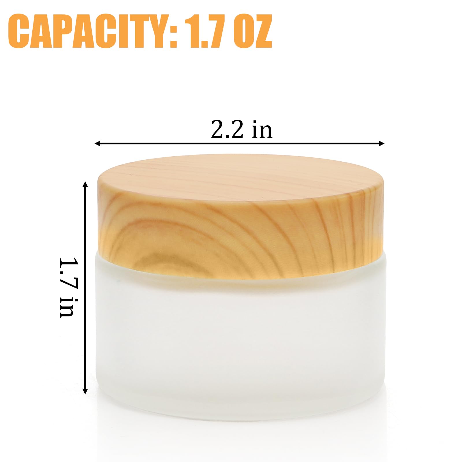 ZENFUN pot en verre givré 50 ml, parfait pour échantillons