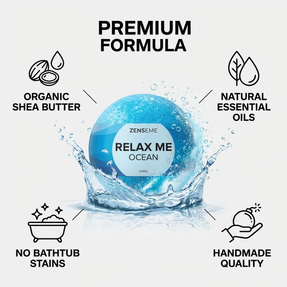 Bombe de bain ZenseMe parfum avoine: douceur pour la peau et hydratation