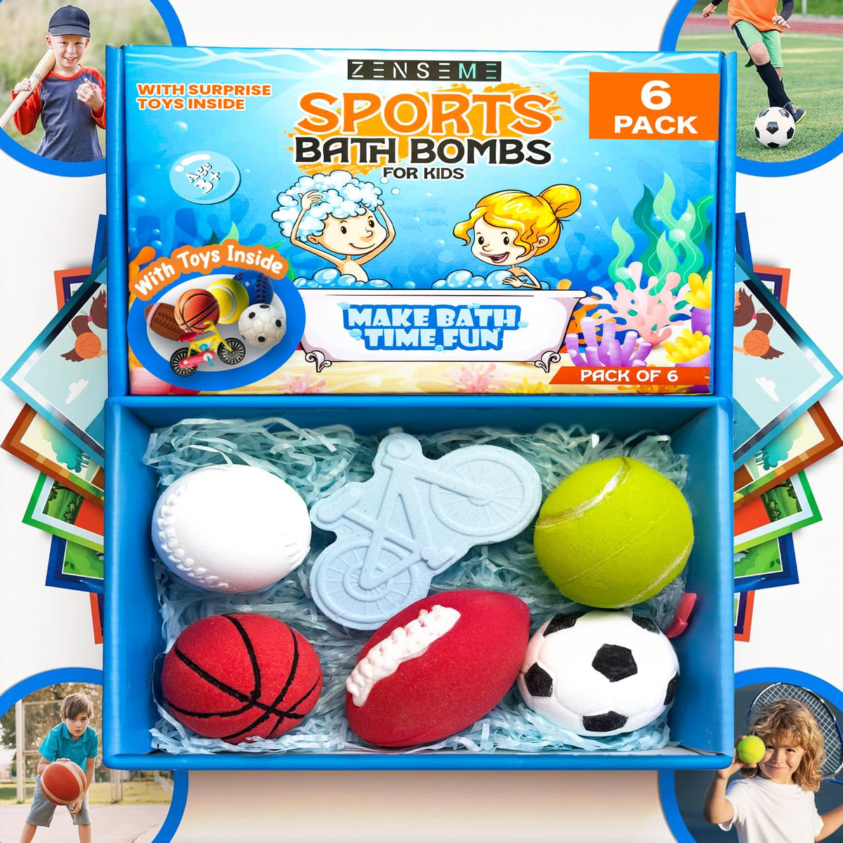 ZenseMe bombes-bain sport-surprise: découverte ludique et activité pendant le bain.