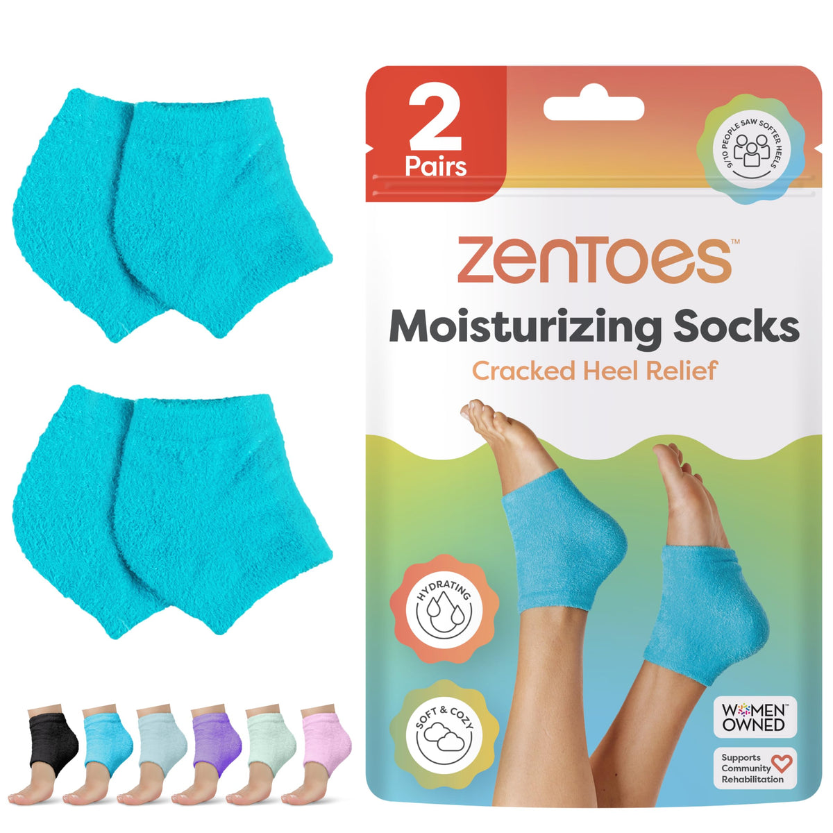 ZenToes chaussettes hydratantes talons fissurés; douceur nocturne.