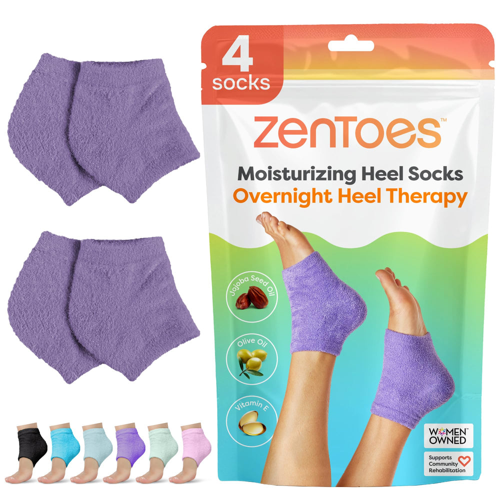 ZenToes chaussettes hydratantes talons ouverts pour soin nocturne.