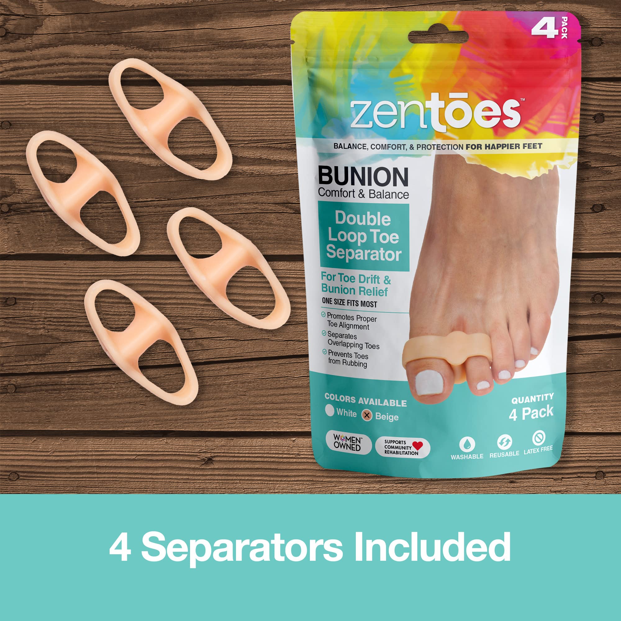 ZenToes confort-sans-latex: gel doux s'adapte à la plupart des pointures